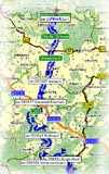 Route von Niederbreitbach nach Eitorf!      -   (Kartenauschnitt mit freundlicher Genehmigung der MAP&GUIDE GmbH aus dem "Motorrad Tourenplaner 2002/2003" entnommen!)