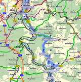 Kartenauschnitt mit freundlicher Genehmigung der MAP&GUIDE GmbH aus dem "Motorrad Tourenplaner 2002/2003" entnommen!