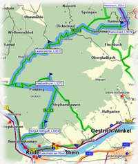 Kartenauschnitt mit freundlicher Genehmigung der MAP&GUIDE GmbH aus dem "Motorrad Tourenplaner 2002/2003" entnommen!