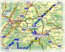 Kartenauschnitt mit freundlicher Genehmigung der MAP&GUIDE GmbH aus dem "Motorrad Tourenplaner 2002/2003" entnommen!